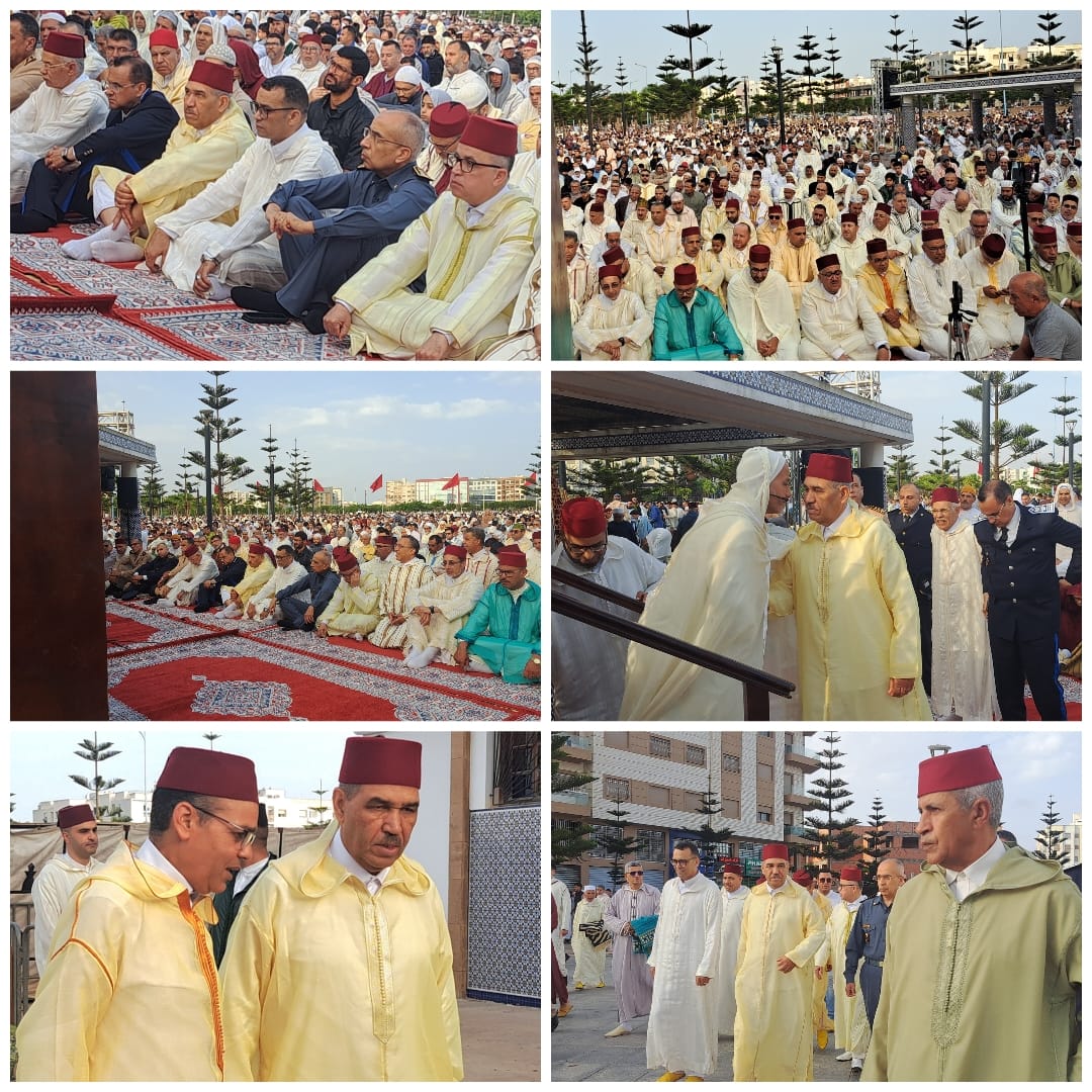 الجديدة عامل صاحب الجلالة يؤدي صلاة عيد الأضحى  بمصلى حي المطار 