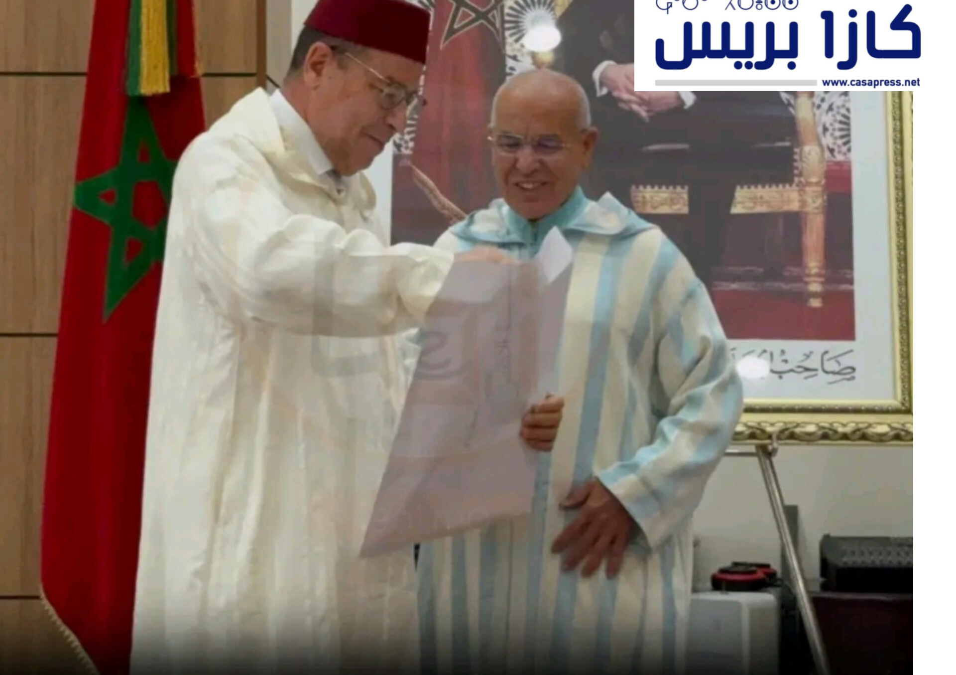 صور حصرية من ولاية جهة بني ملال عمالة إقليم بني ملال  أثناء ترؤس السيد  محمد بنريباك  والي الجهة  حفل استقبال الحجاج الميامين…